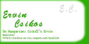 ervin csikos business card